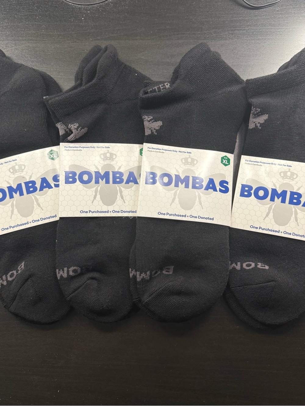 Bombas Men’s Black Low-Cut Athletic Socks (4-Pack)